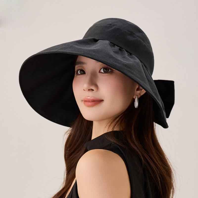 Women's Summer Foldable Solid Color Fisherman Hat Women's Sunscreen Sun Hat