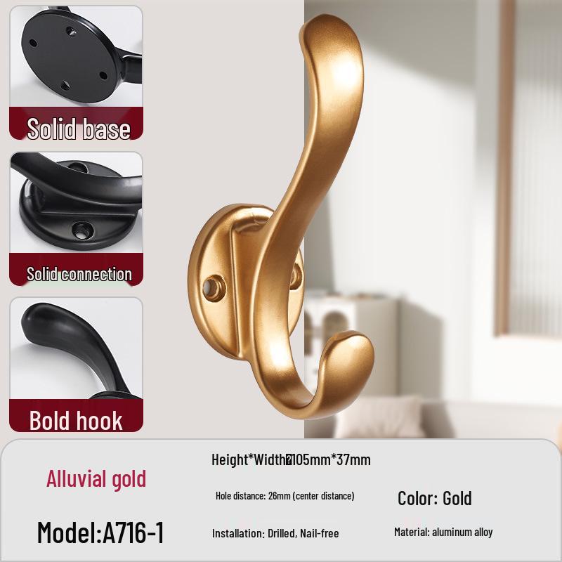 Wall Mounted No-Drill Coat and Hat Hook for Shoe Cabinet, Wardrobe, and Entryway