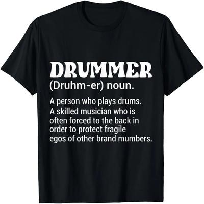 Skeleton Playing Drum Cute Funny Drums T-Shirt
