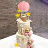 JeVenis Pink Bear Cake Decoration Bear Cake Topper Hot Air Balloons Cake Decoration Birthday Cake Decoration