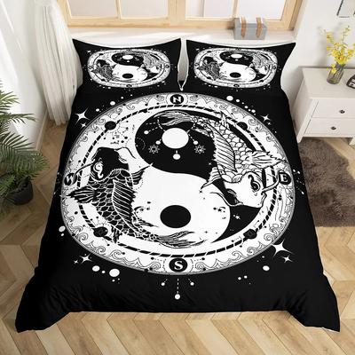 3D Print Yin Yang Duvet Cover King Queen Boho Trippy Psychedelic Art Comforter Cover Gossip Spark Bedding Set