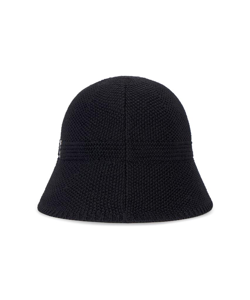Bajal Studded Logo Summer Knit Bucket Hat Black