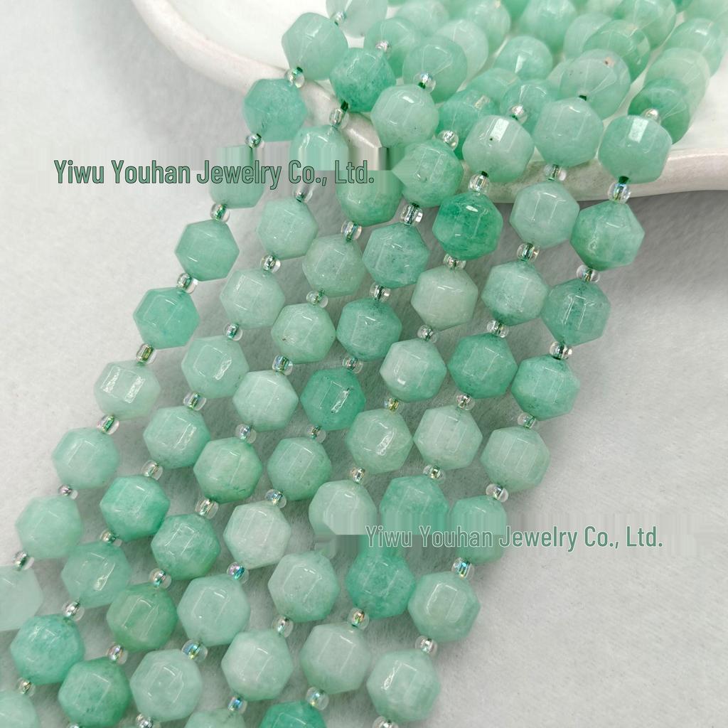 Lulutong Facettierte Natürliche Tigerauge-Achatperlen Armband Halskette