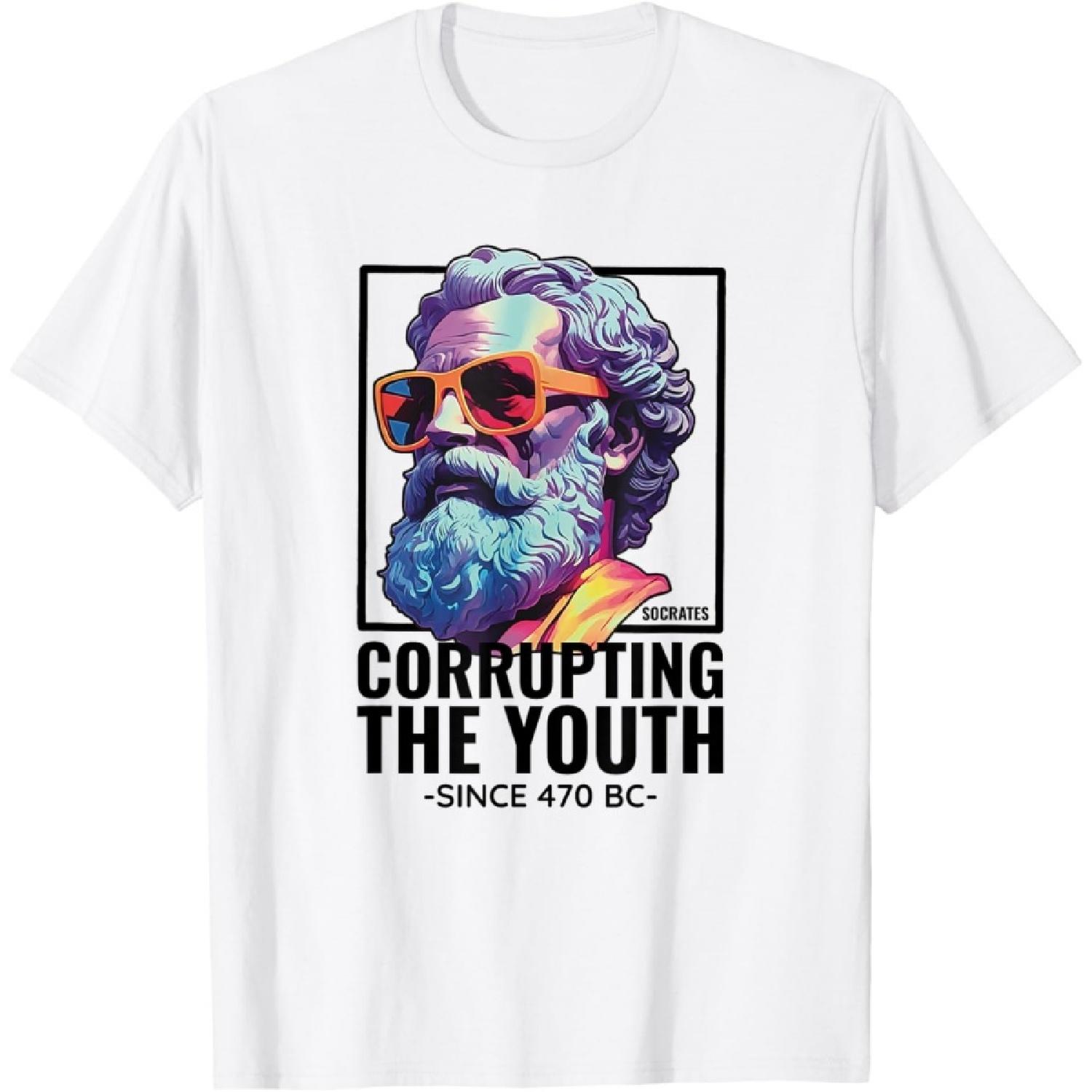 Сократ Развращает Молодежь Философ Смешная Греческая Философия Футболка XXXXXL белый