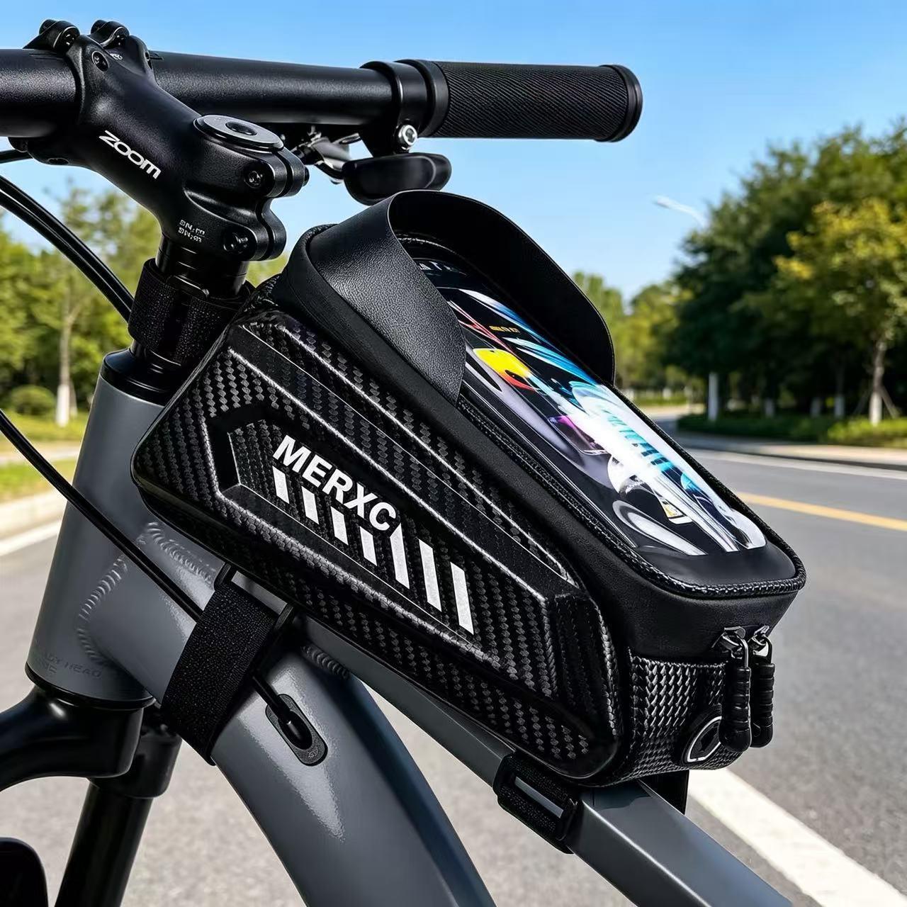 Upgraded Waterproof Hard Shell Bicycle Bag with Touch Screen Phone Holder 1