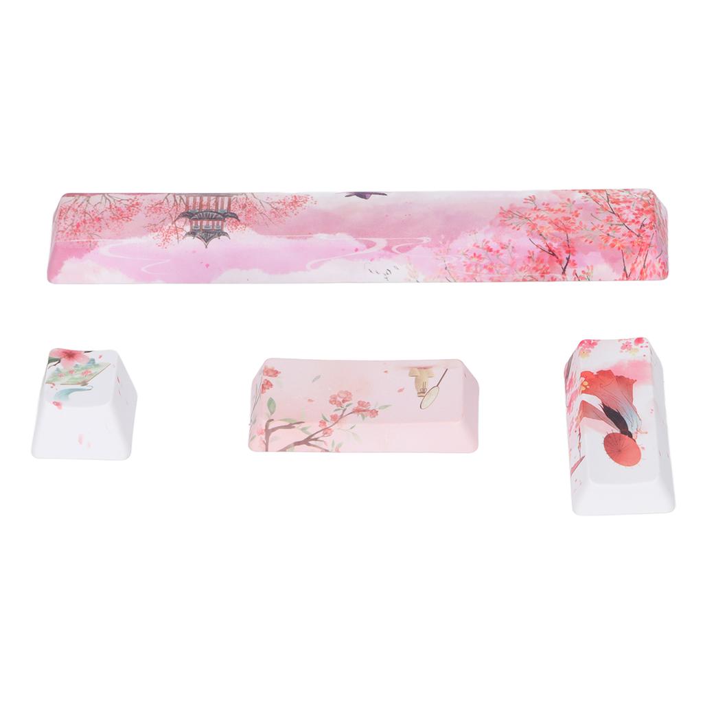Keycap 4 Keys Peachblossom Beauty Pattern Space ESC Enter Numpad Enter DIY Keycaps Kit