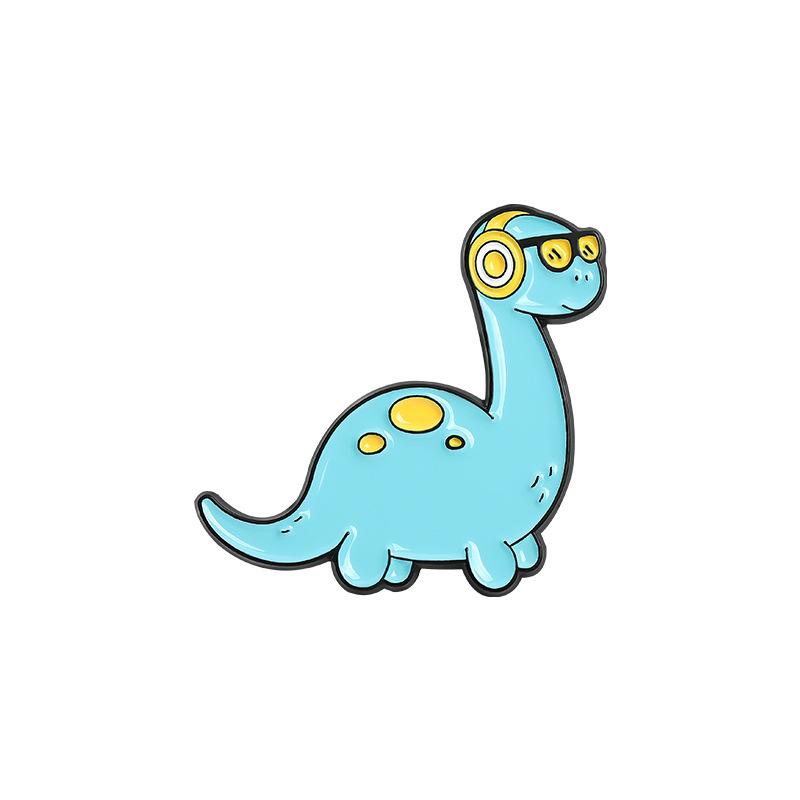 

Creative Cartoon Dinosaur Headphone Alloy Badge Brooch For Decoration Unique XZ4235