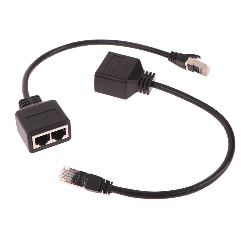 1Pc Ethernet Splitter Rj45 1 Male To 2 Female Lan Ethernet Cable Splitter Cable Ethernet Socket Connector Extension Cable