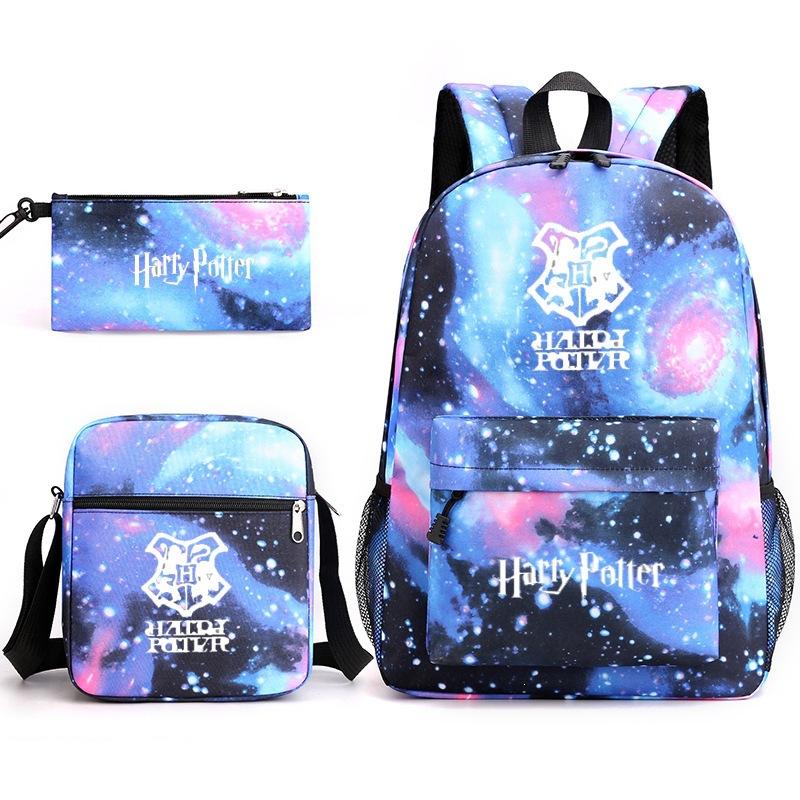 Harry Potter Academy Badge Harrypotter Backpack Student Schoolbag Shoulder Bag Pencil Case 3PCS Set