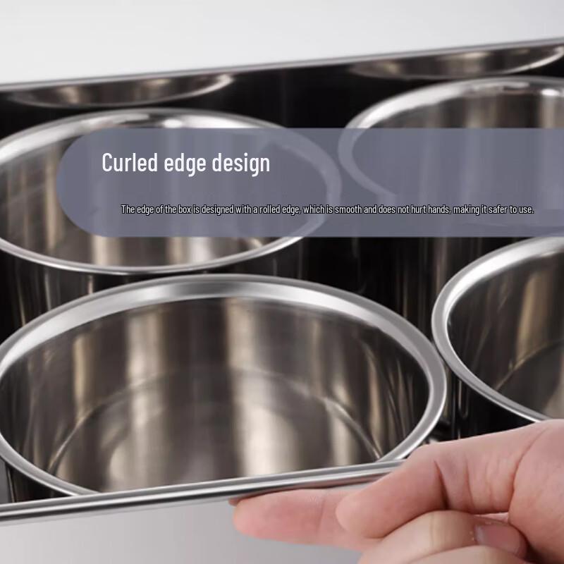 Commercial Stainless Steel 8-Compartment Spice Organizer