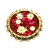 Gemstone Work 15.24 Cm Brass Urli Ethnic Traditional Bowl with Bells, Gemstone Work,
