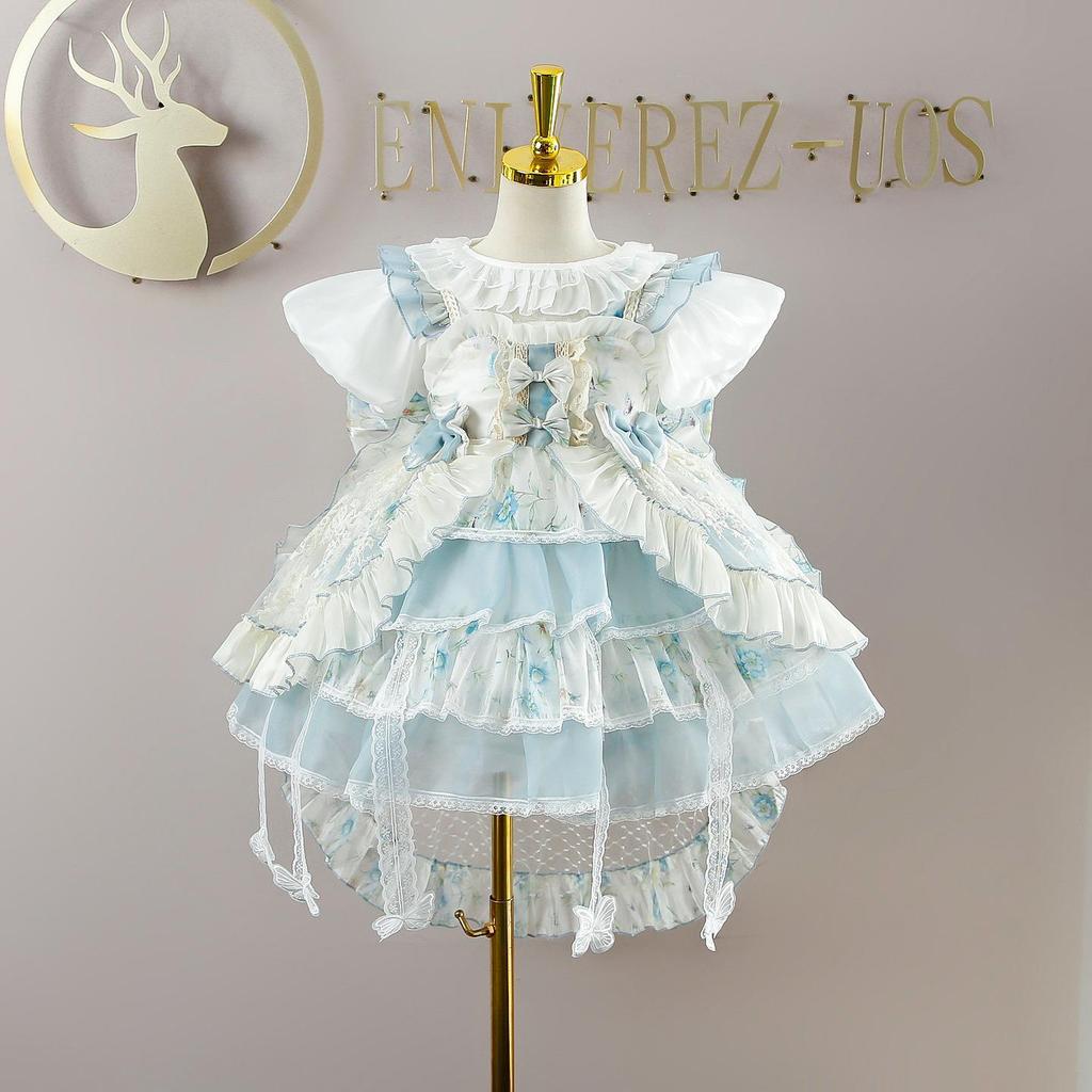 2026 Mädchen Lolita Monet Garten Prinzessinnenkleid - Stilvolles Sommer-Geburtstagsparty-Outfit