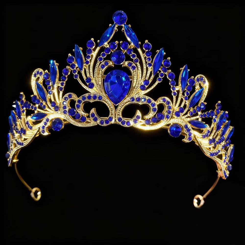 Luxurious Bride Accessories Three Piece Set Wedding Crown Headwear  Necklace Earrings Wedding Dress and Evening Gown Accessories