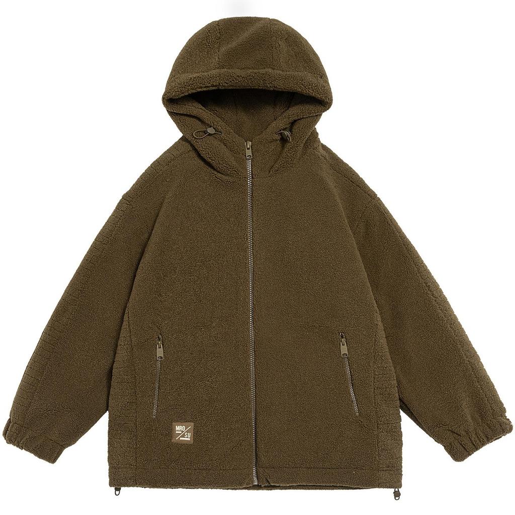 Pánský svetr s kapucí a výstřihem do V, větší velikost, z jehněčí vlny a bavlny - Zimní, teplý, trendy oversized design