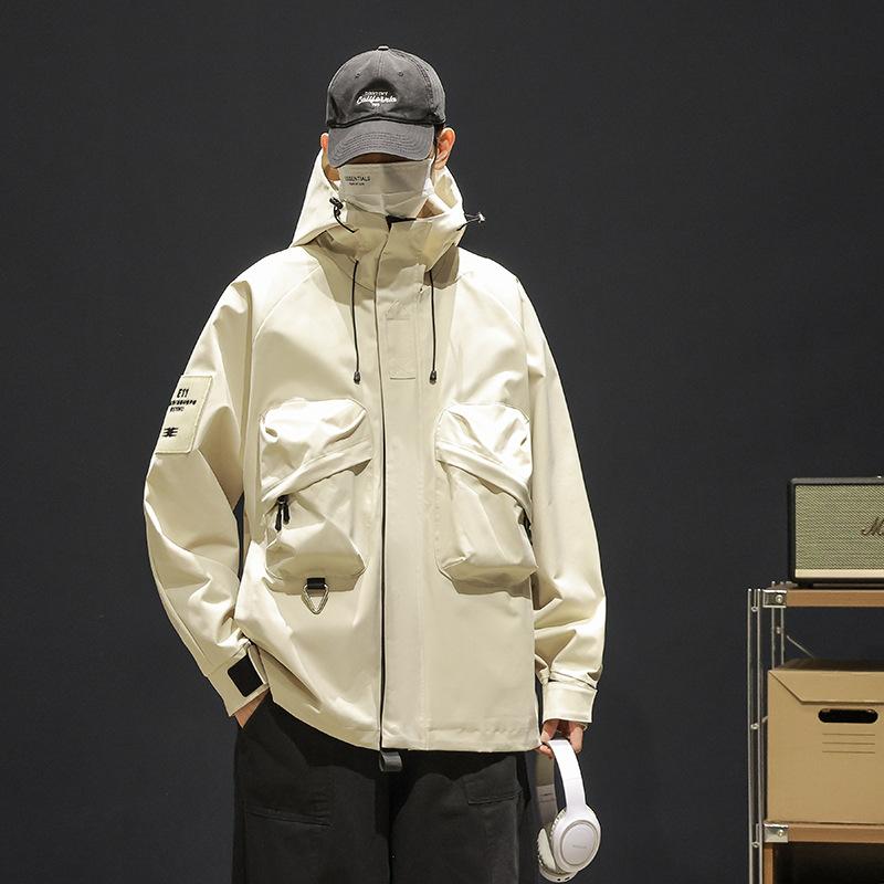 

Американская камуфляжная рабочая куртка с капюшоном для мужчин на осень, модная брендовая красивая куртка, повседневное свободное пальто, персонализированный топ XXL