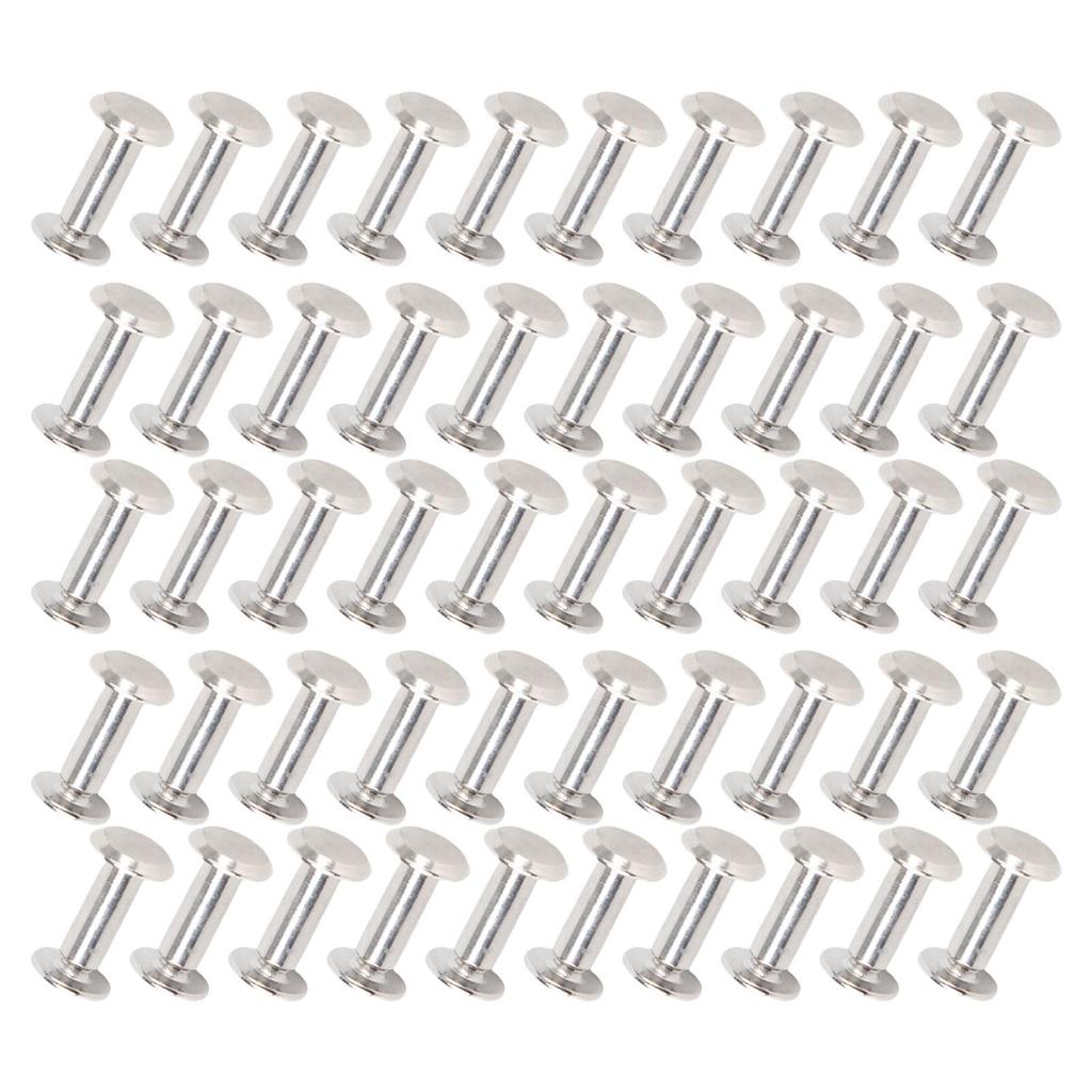 50 Sets Rivet Fastener M4 5x13x9.5mm Stainless Steel Flat Round Head Rivets and Screws for Binding