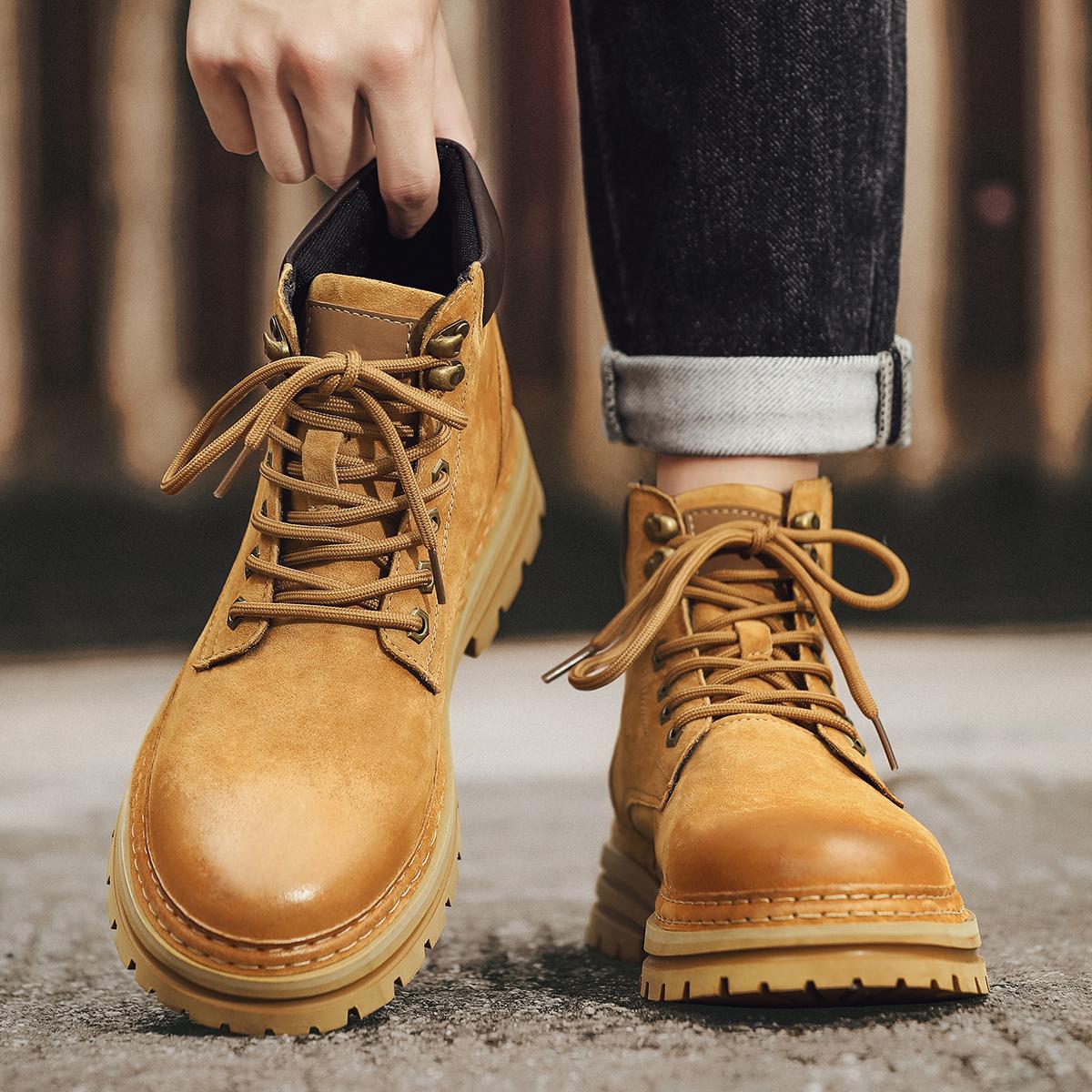 Мужские простые ботинки на шнуровке — фото 3