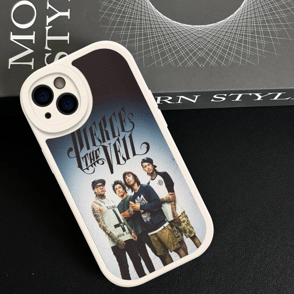 Custodia per Telefono P-Pierce The Veil Band per iPhone 16 15 14 13 12 11 Pro Max Plus Copertura in Pelle Antiurto