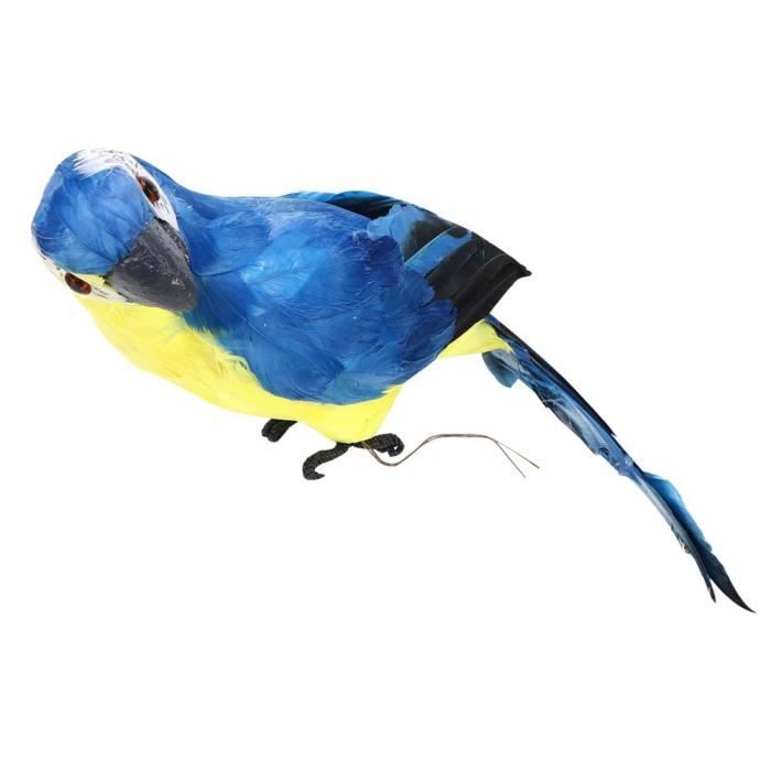 Perroquet Artificiel - Décoration Jardin - 45 cm - Bleu - Mousse - Plume