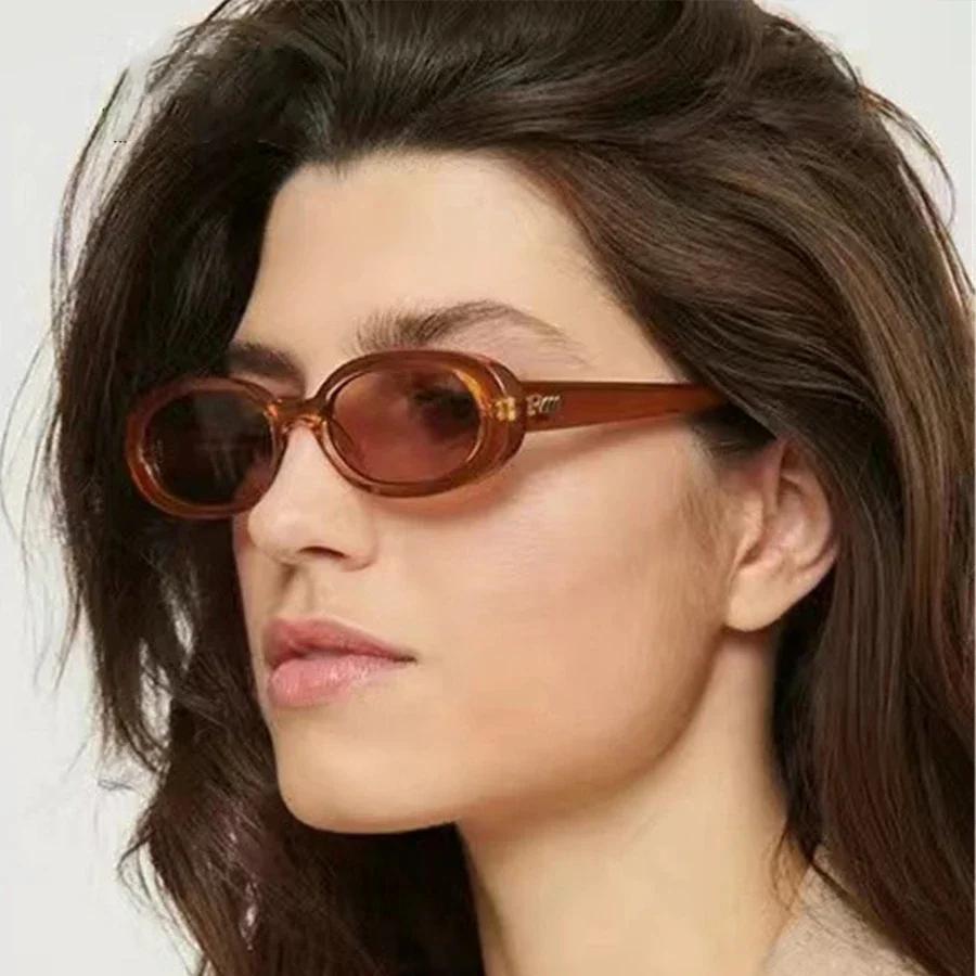  Oval Sunglasses Women Luxury Brand Designer Vintage Small Oval Sun Glasses Retro Men Rivets Sun Glasses Oculus