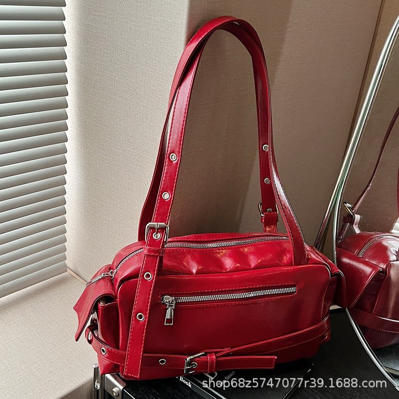 Fashion Trend Armpit Bag Women 2025 New Retro Large Capacity Commuter Shoulder Bag Simple Women's Boston Bag