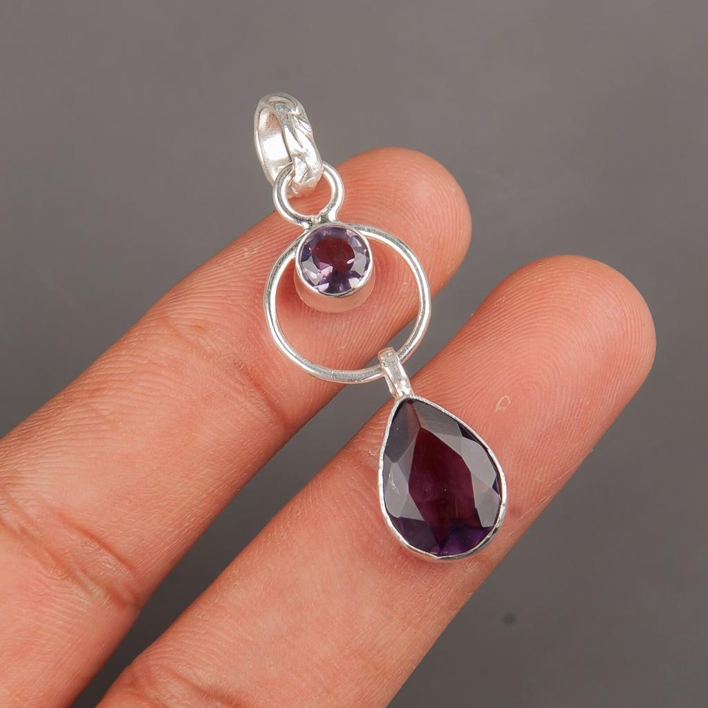 Amethyst Gemstone 925 Sterling Silver Jewelry Handmade Pendant For Birthday Gift PP-10-3