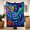 Geometry Dash Print Blanket - Soft & Comfortable, for Bedroom, Travel, Sofa, Home Decoration - Birthday Christmas Gift for Friend