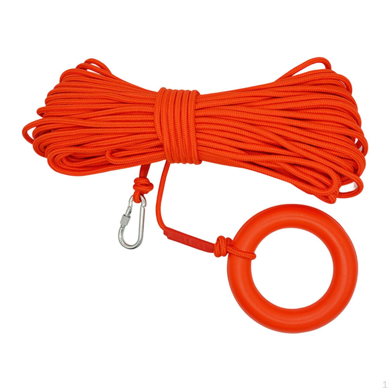 Water Float Lifesaving Rope,Throwing Rope Orange Lifeline 8mmx20M Life Line for Diving Fishing