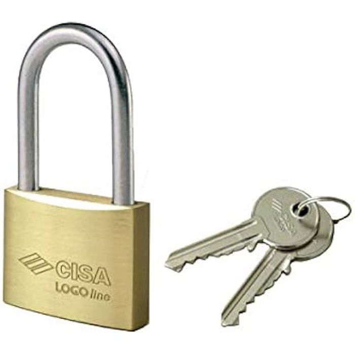 Cadenas Anse Longue CISA - Laiton - Or - Corps Monobloc en Laiton Dépoli - Arch en Acier Carbone Nickelé