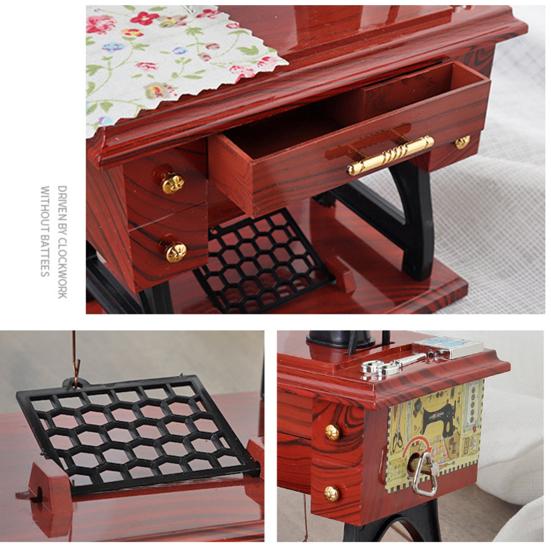 Caja de música de costura ABS nostálgico forma única