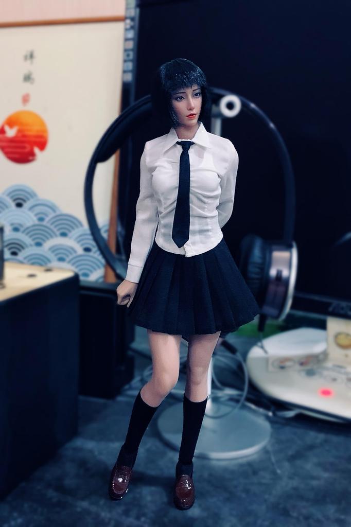 Scale Action Figure GS Style TBLeague Body Compatible Long Sleeve White and Short Pleated Skirt Set for Office and Socks Not [TOYBARJAPAN] 1/6 Shirt,