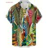 Men's High Street Graphic Hawaiian Shirt Summer Man Short Sleeve Loose Casual Fashion Street Style Vacation Beach Tops