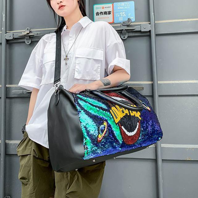Travel Bag PU Sequins Handheld Shoulder Bag Sports Gym Bag Large Capacity Luggage Bag Fashion Bag
