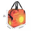 Summer Beach Sunset Palm Tree Design Insulated Lunch Bag for Women Kids Leakproof Food Boxes Thermal Lunch Box Tote