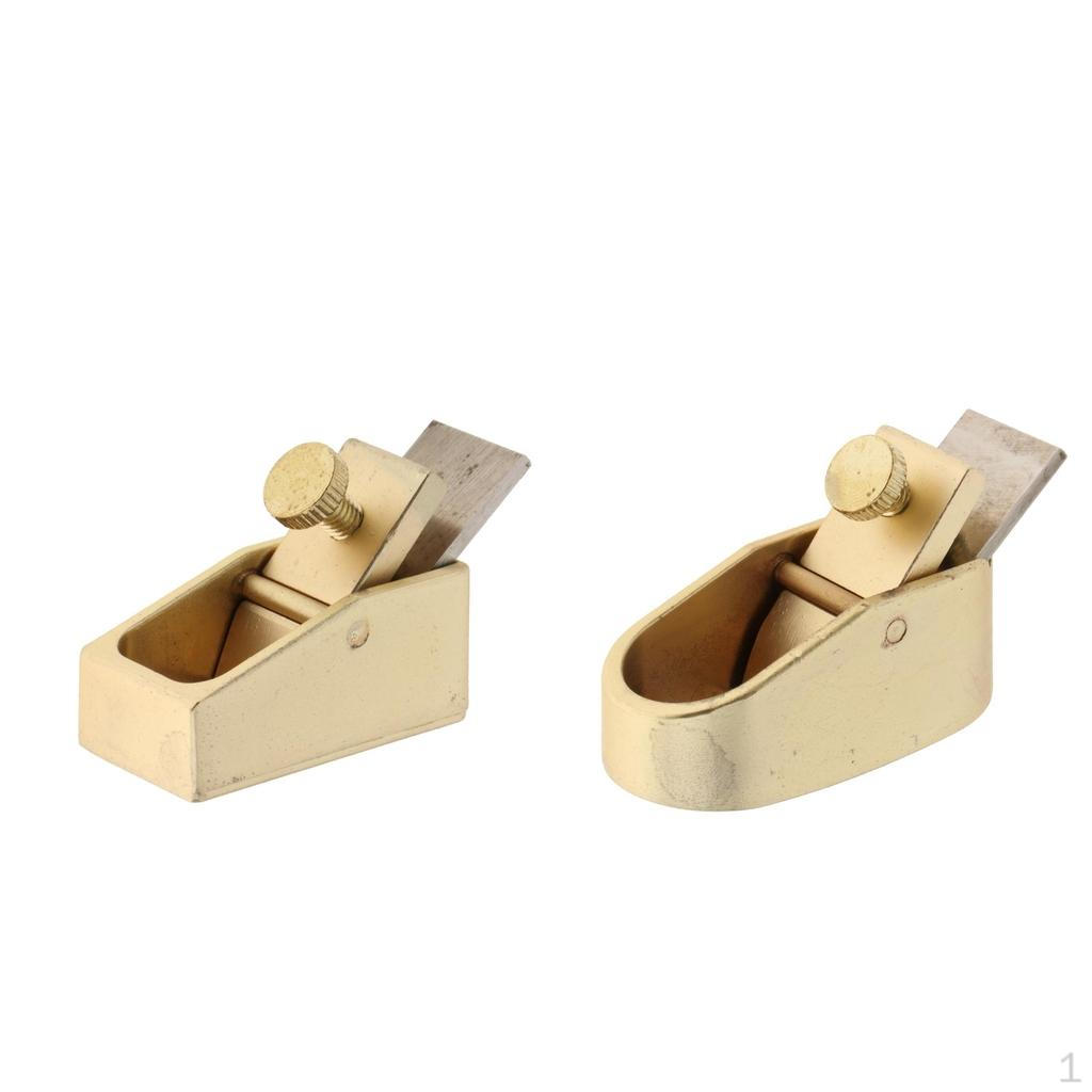 

2x Маленькие латунные рубанки, Инструмент для изготовления скрипок, Деревообрабатывающий мини-рубанок для большого пальца, Золотистый