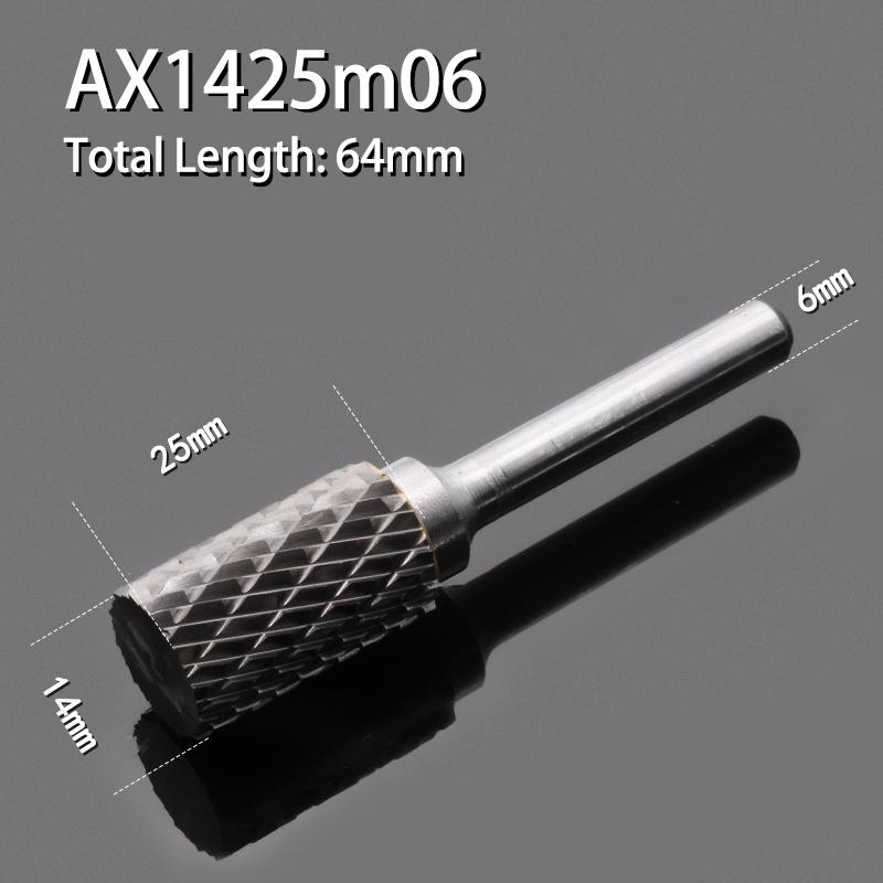 Carbide Alloy Cylindrical Milling Cutter 1pcs Rotary File Double Slot Wood Carving Electric Rotary Grinding Head 3-16mm Diameter