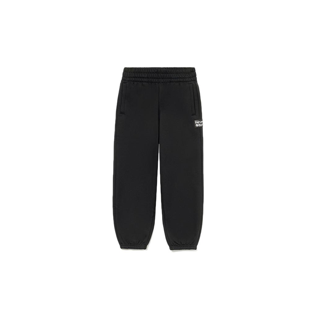Li-Ning Solid Color Fleece Warm Loose Sports Pants Women Bottoms Black AKLR760-3
