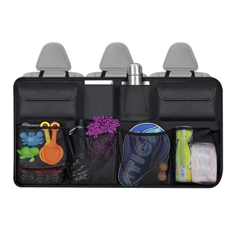 Waterproof Oxford Cloth Rear Seat Back Storage Bag with 4 Pockets Multiple Functional Auto Trunk Organizer for Car Interior