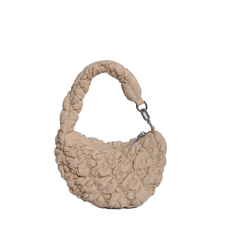 IELGY Cloud Bag Pleated Soft Down Bag Nylon Handbag