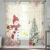 Weihnachten und Winter Schneemann Vorhänge für Wohnzimmer Schlafzimmer Home Dekoration Fenster Voile Tüll Vorhang Vorhänge