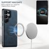 EUCAGR Luxury Faux Leather Phone Case Magnet Wireless Charging Frosted Feel For Samsung Galaxy S25Ultra S24Plus S23 S22 Note20