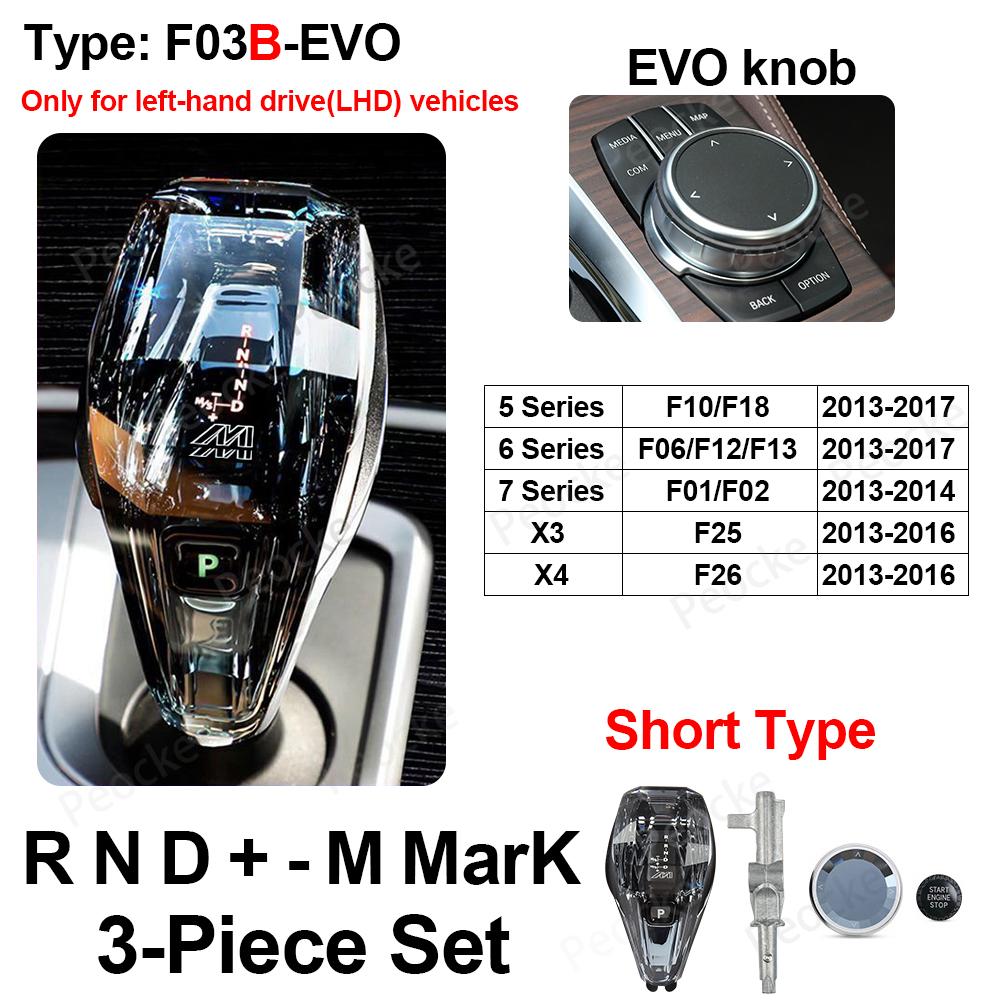 Crystal Gear Shift Knob Lever Short Type For BMW F20 F10 F30 F06 G12 G32 F36 F33 F34 F22 X4 G02 X3 G01 iX3 G08 G30 Gearbox Head