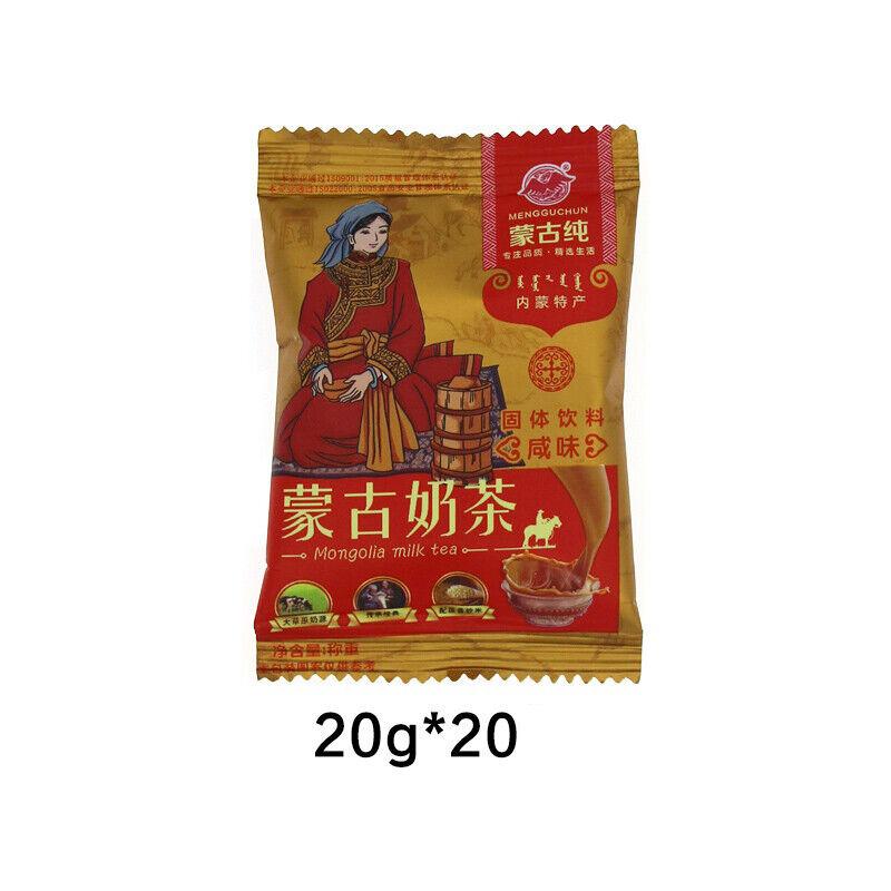 Chá de Leite Salgado Puro da Mongólia 400g (20 pacotes) Chá de leite instantâneo em pó