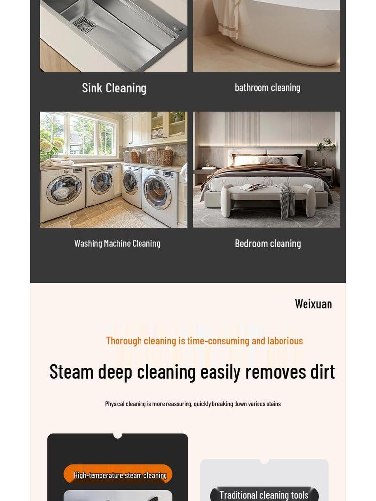 Multi-functional Handheld Steam Cleaner: High-Pressure Hood & Household Disinfection