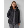 Women's s.Oliver Quilted Jacket with Removable Hood 2166944.9999. Grey/black
