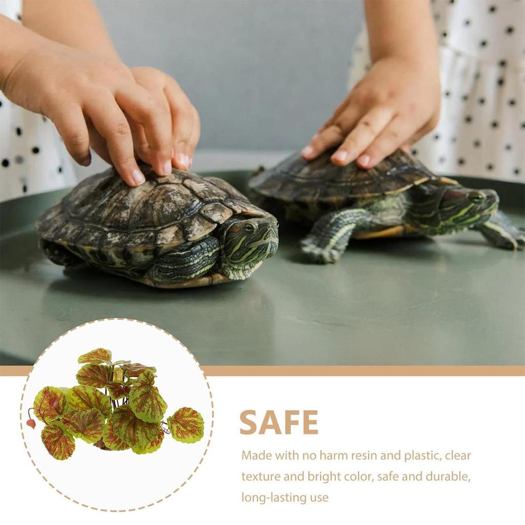 Reptile Fake Plants With Base Fake Realistic Amphibian Habitat Decor Leaves Faux Plants Reptile Tank Decor For Lizard Gecko Frog