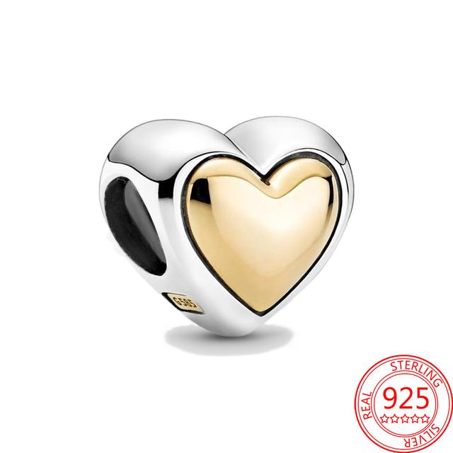 Real 100% 925 Sterling Silver Colorful Rainbow Pendant & Dream Catcher Heart Charm Fit Fashion 3mm Bracelet Romantic Gift