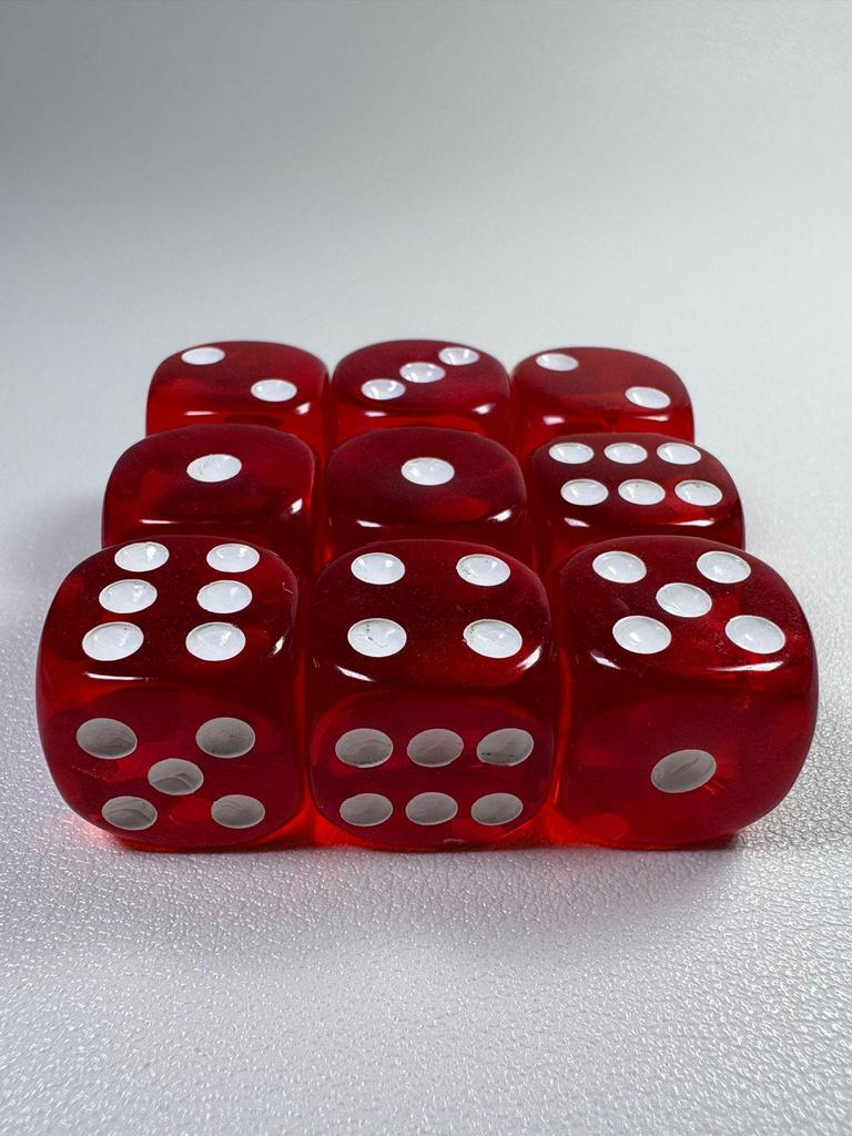 14mm Transparent Colored Acrylic Dice - Rounded Corners for Games & Teaching