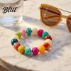 Shiny Luster Bracelet Boho Beaded Bracelets Colorful Acrylic Beads Adjustable