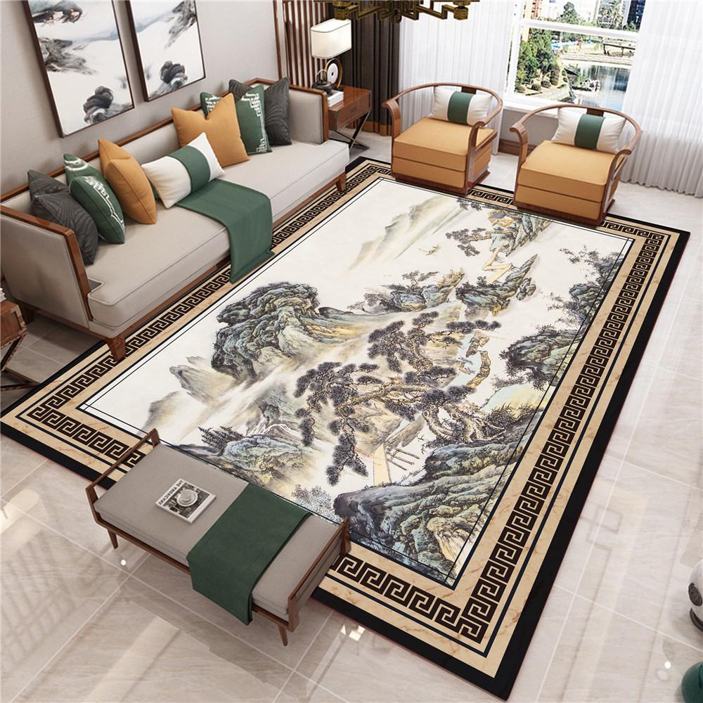 New Chinese Style Living Room Carpet Chinese Style Sofa Coffee Table Mat Bedside Classical Style Carpet